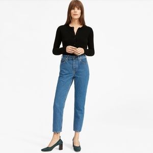 Everlane High Waist Straight Jeans Dark Indigo